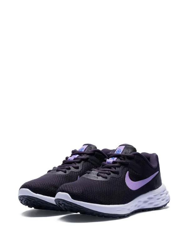 purple black and white nike shoes