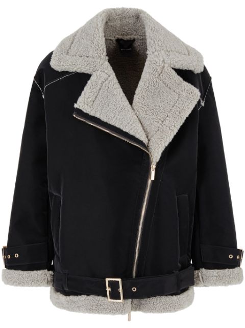 Armani Exchange zipped faux-fur trim jacket Women