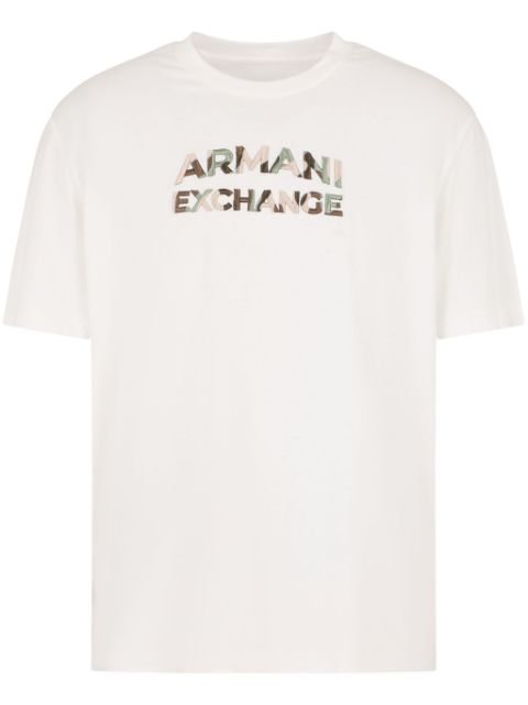 Armani Exchange camouflage-logo cotton T-shirt Men