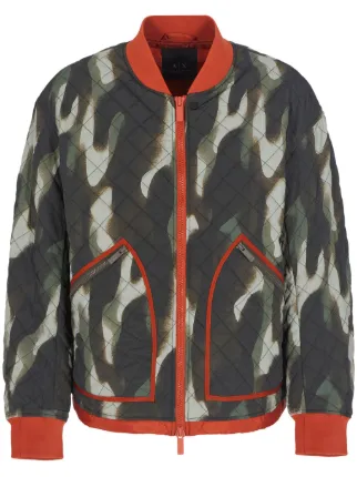 4/19.20 あみ様 Armani Exchange crinkle-camouflage contrasting-trim Bomber