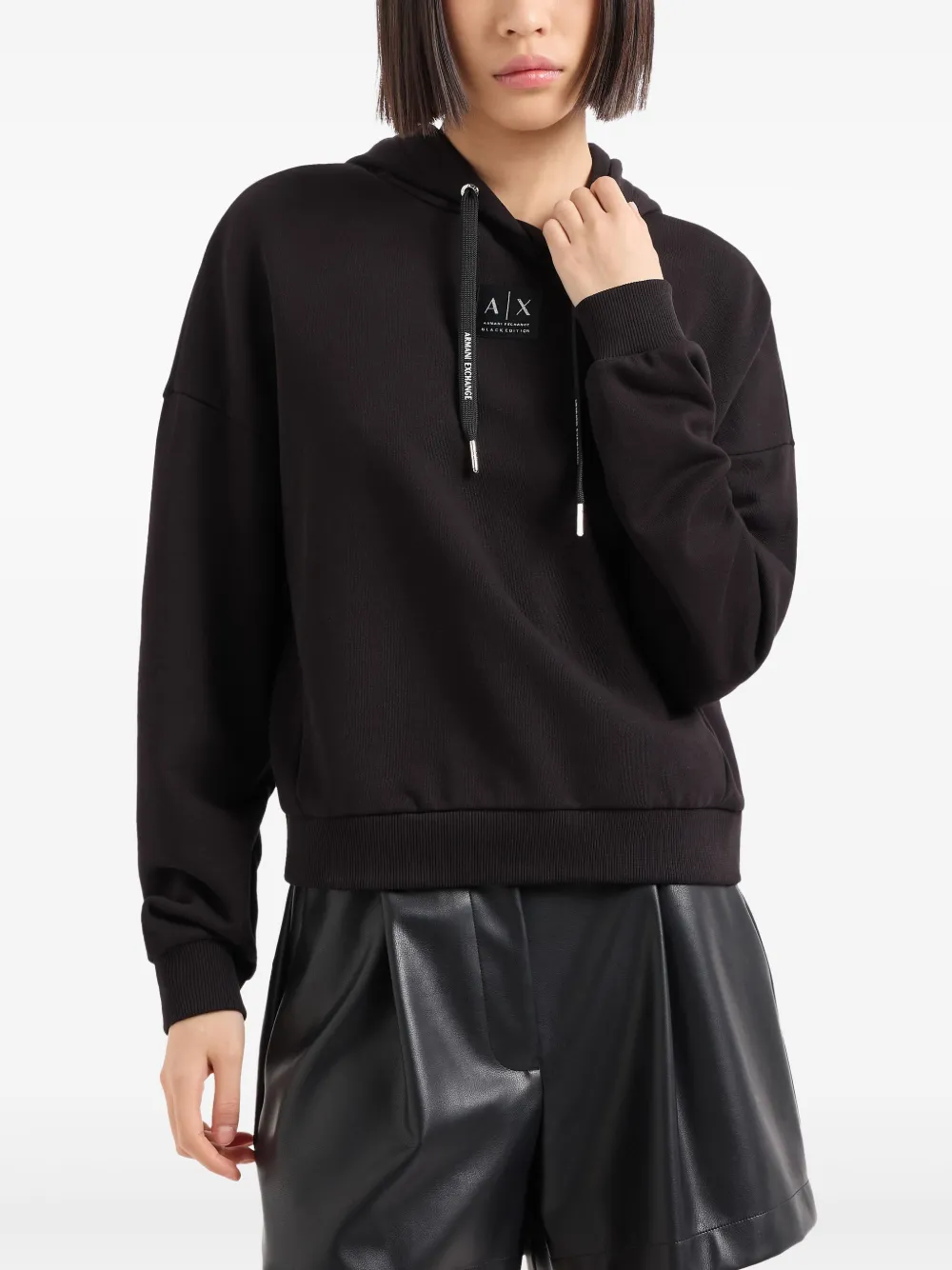 Armani Exchange Hoodie met applicatie - Zwart