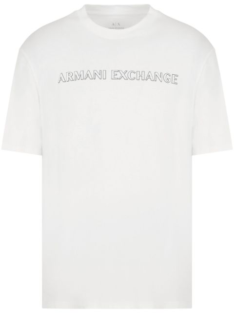 Armani Exchange flocked-logo cotton T-shirt Men