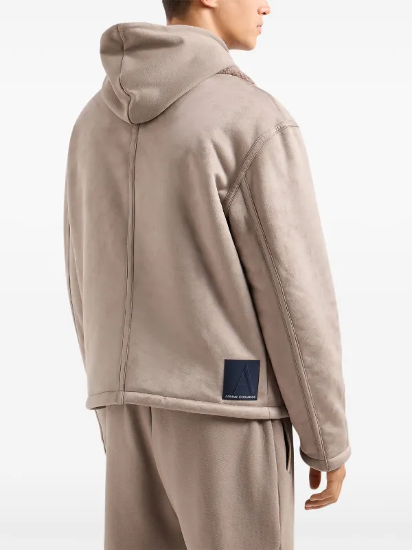 Armani Exchange shearling-collar Jacket | Neutrals | FARFETCH