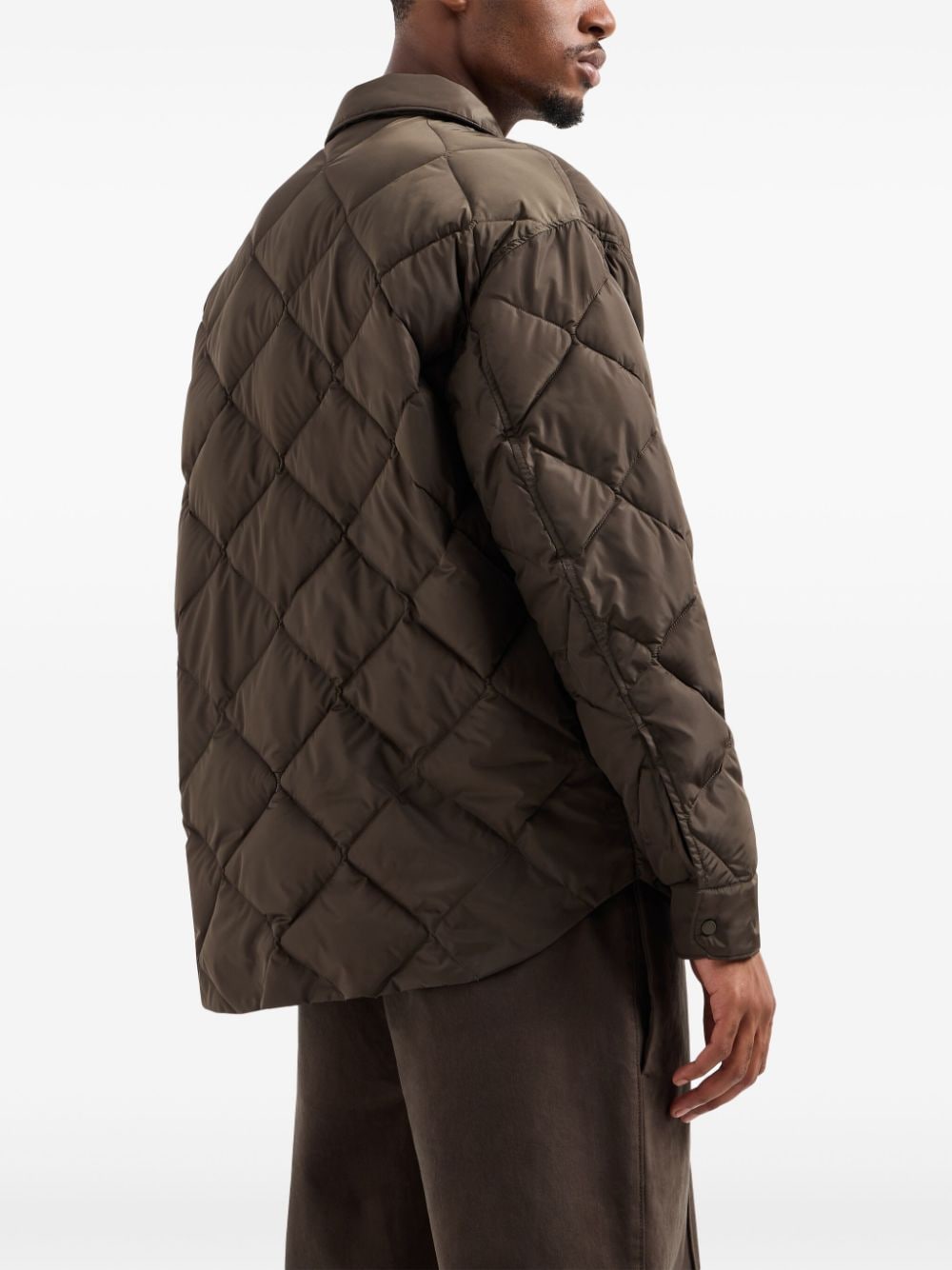 Shop Armani Exchange Quilted Jacket In Green