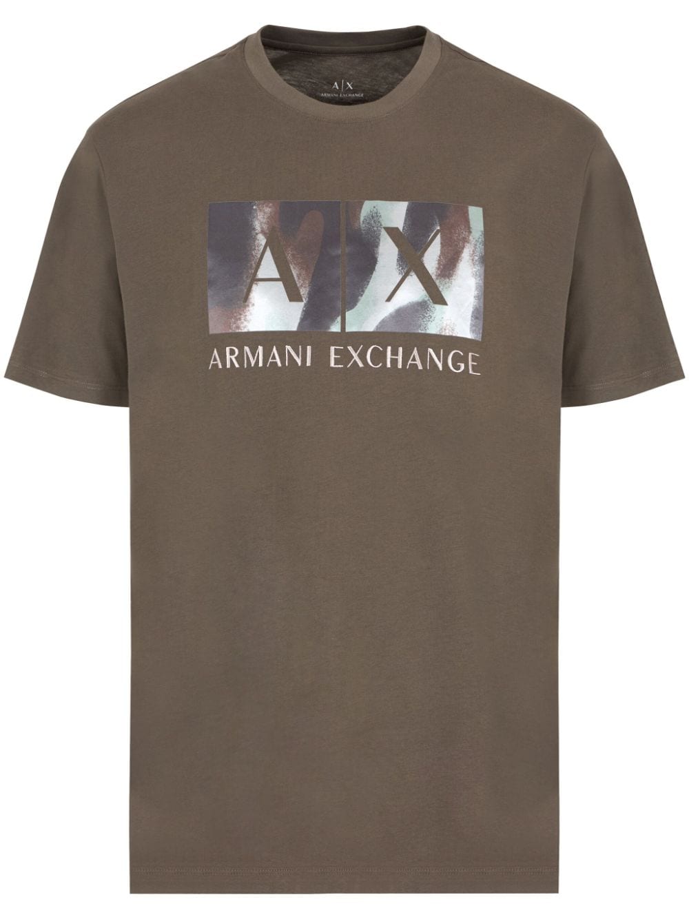 Armani Exchange Abstract Logo Print T-shirt In Brown