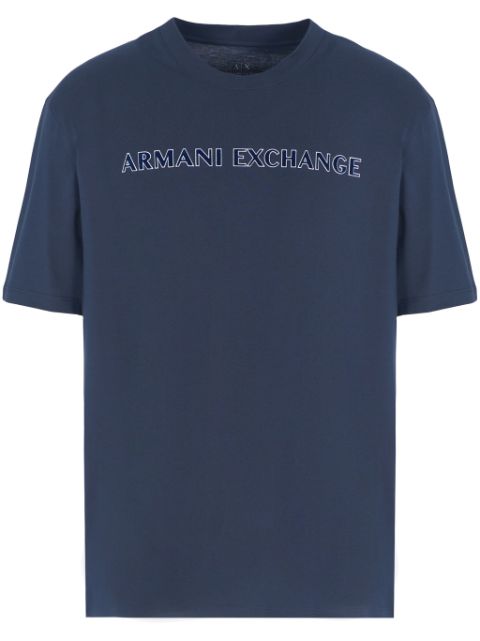 Armani Exchange flocked-logo cotton T-shirt Men