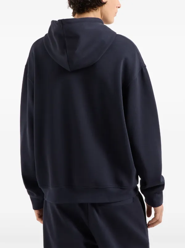 Armani Exchange logo-patch Hoodie | Blue | FARFETCH