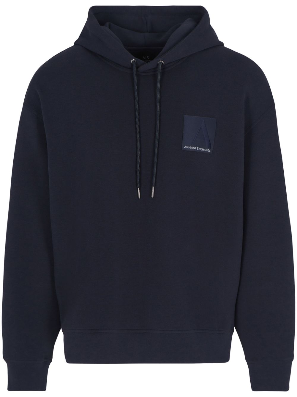 Armani Exchange logo-patch hoodie - Blue