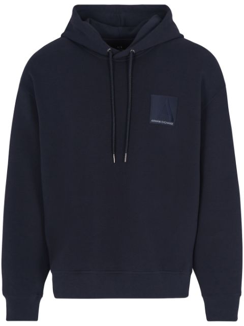 Armani Exchange logo-patch hoodie Men