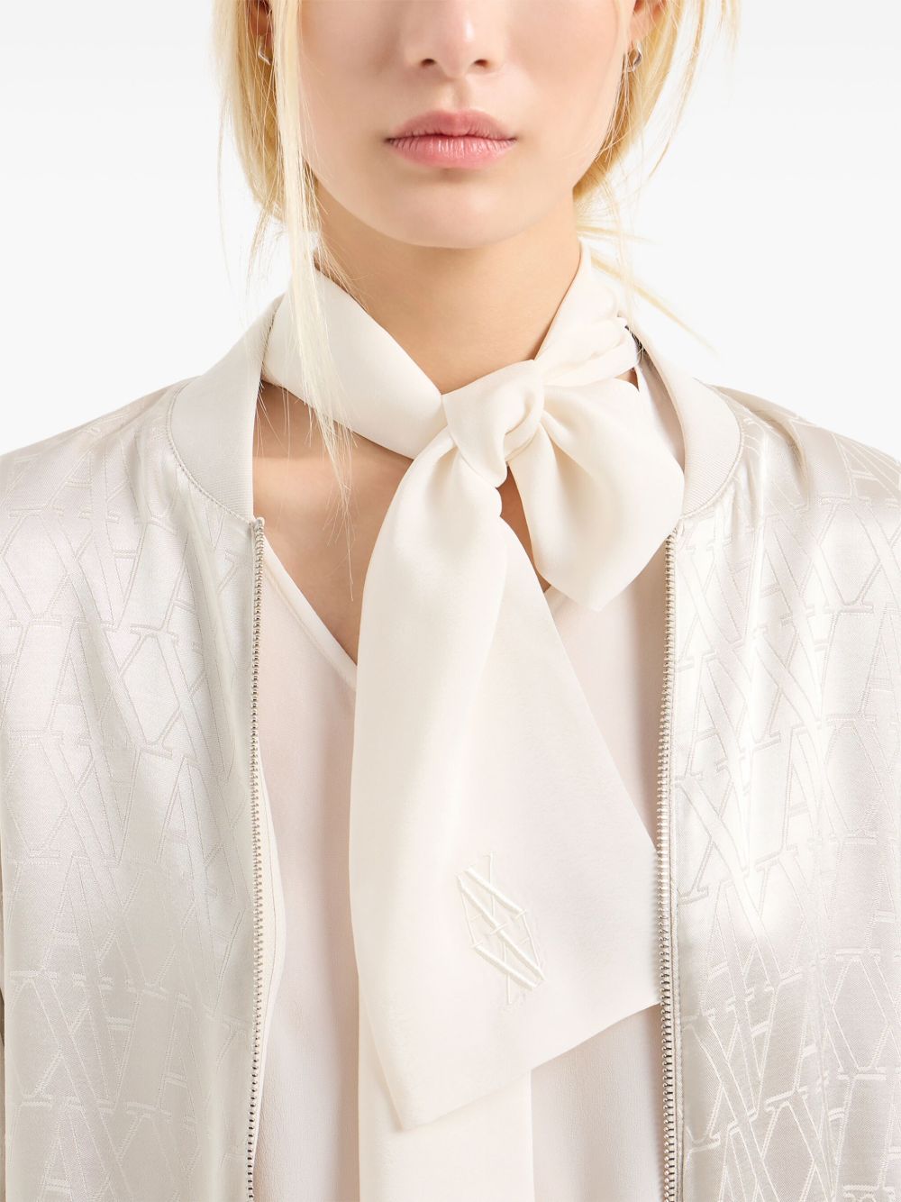 Armani Exchange bow-collar long sleeve blouse Women