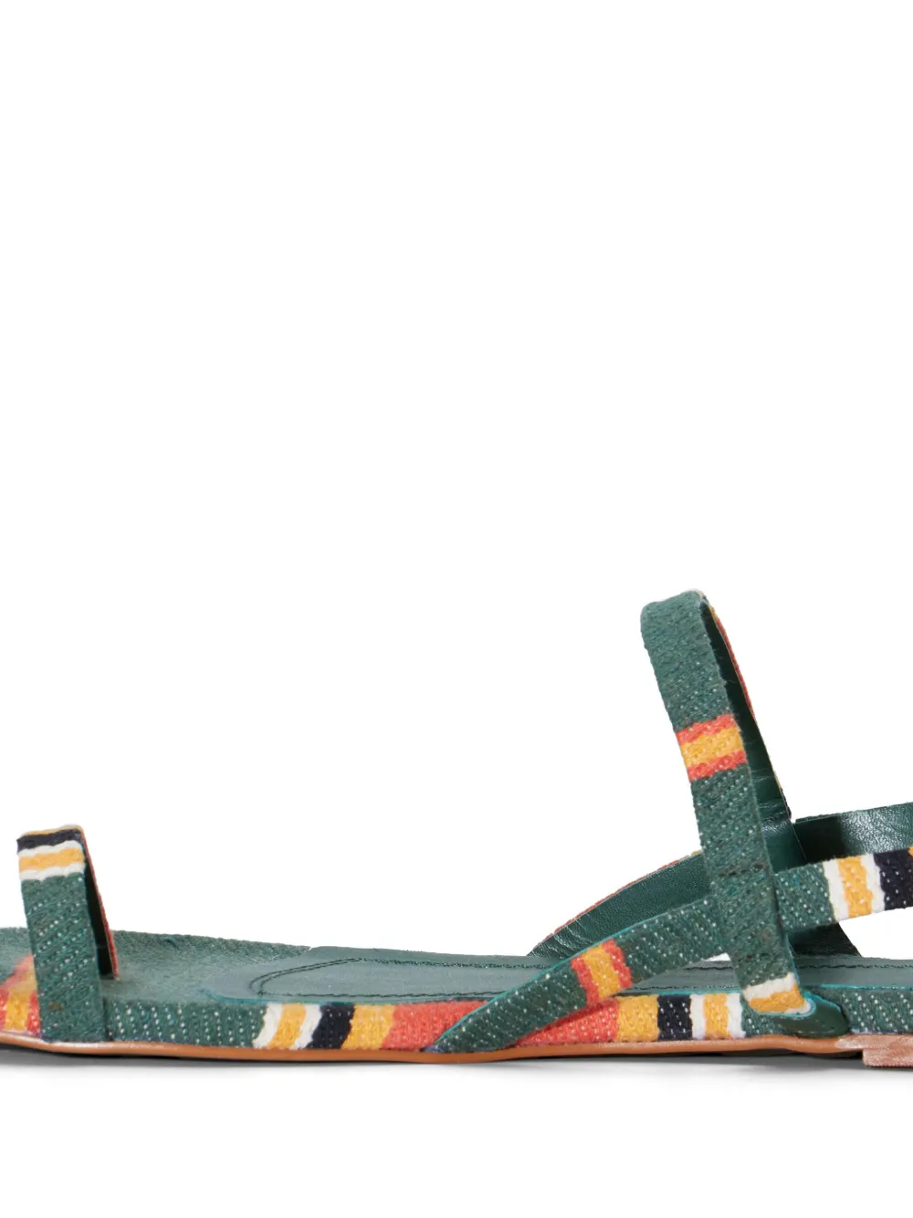 Osklen striped canvas sandals Green