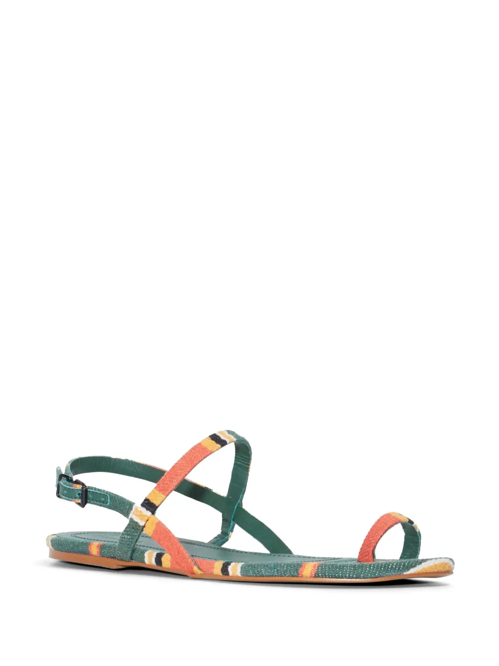 Osklen striped canvas sandals Green
