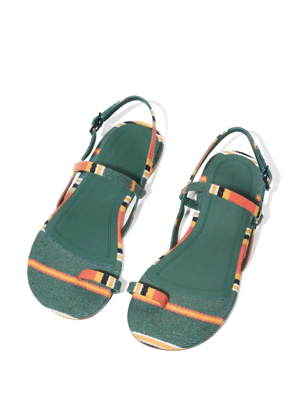 Osklen striped canvas sandals Green