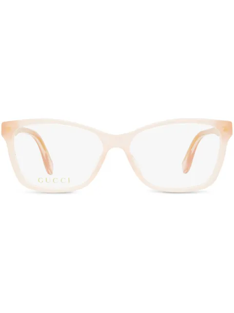 Gucci Eyewear lentes con armazón rectangular y placa del logo