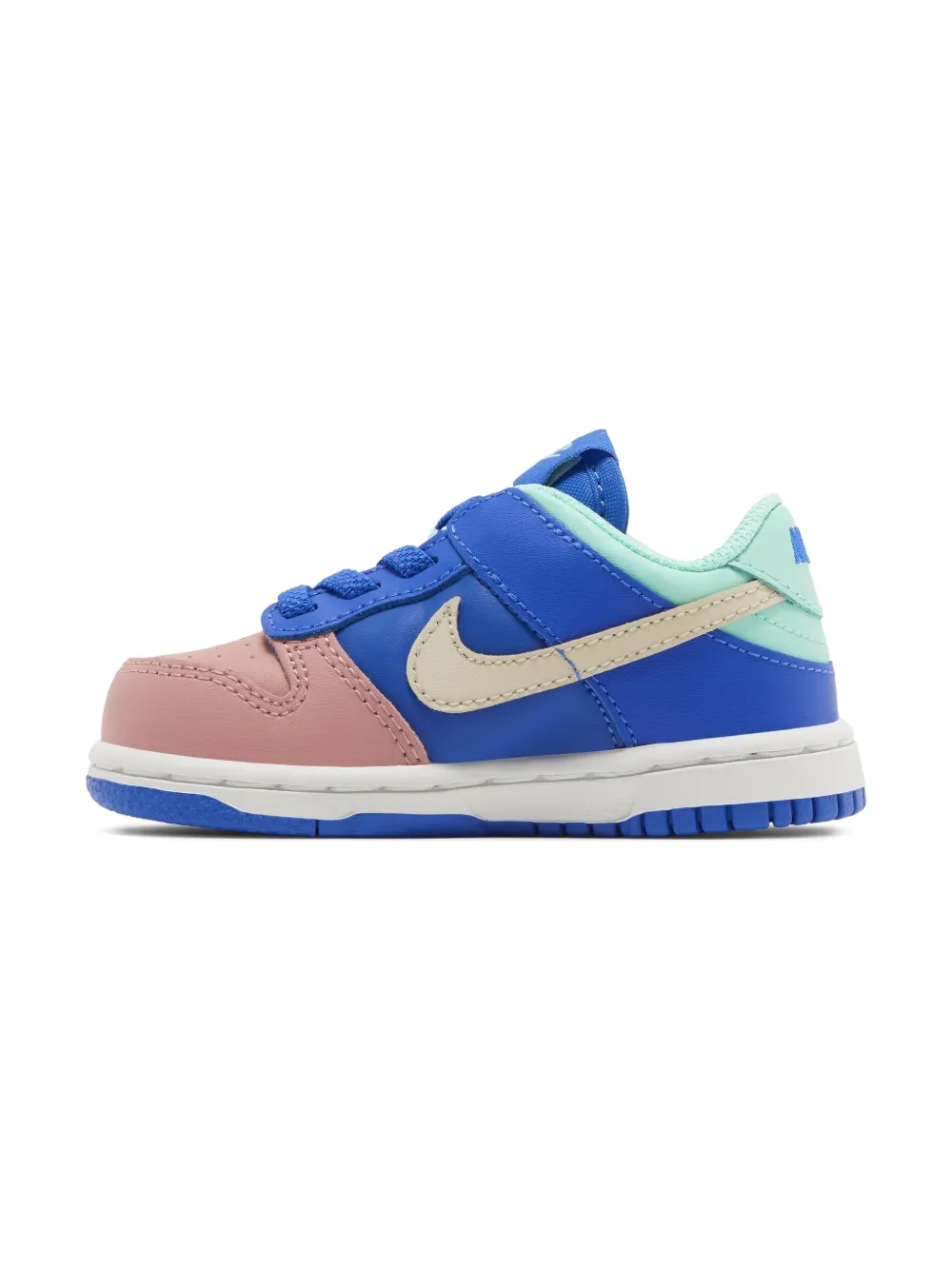 Nike Kids Dunk Low "Hyper Royal Emerald Rise Red Stardust Sanddrift" sneakers Blauw