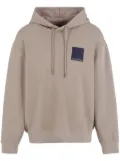 Armani Exchange logo-patch hoodie - Neutrals
