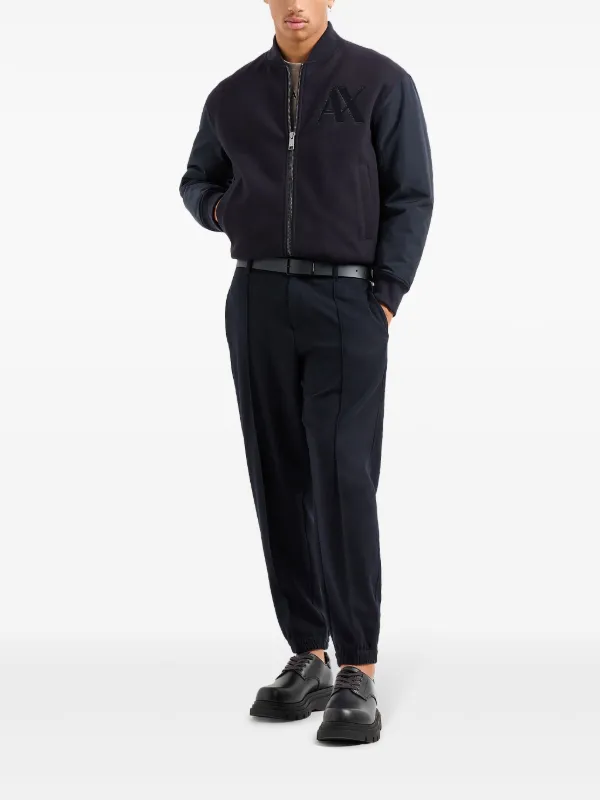 Armani Exchange logo-embroidered Bomber Jacket | Blue