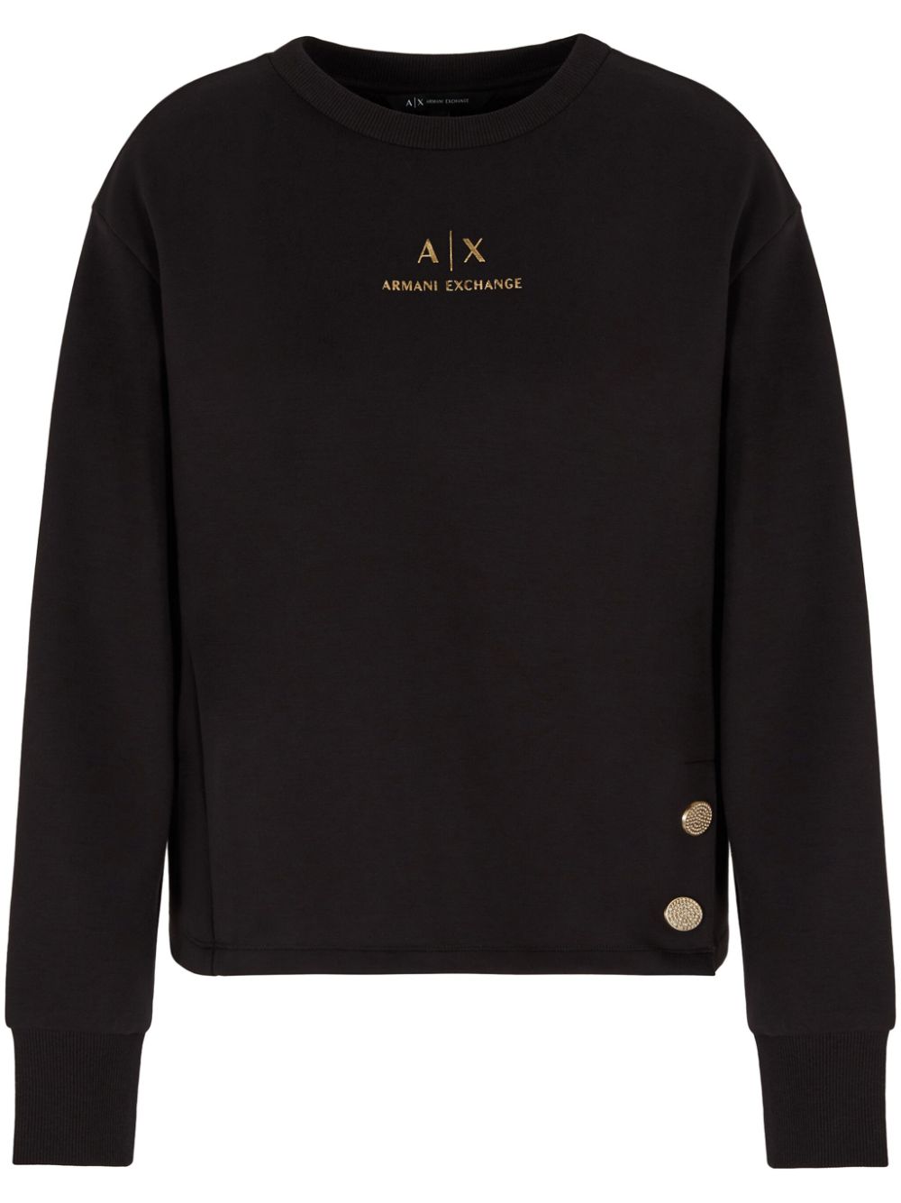 Shop Armani Exchange Logo Sweatshirt In Black