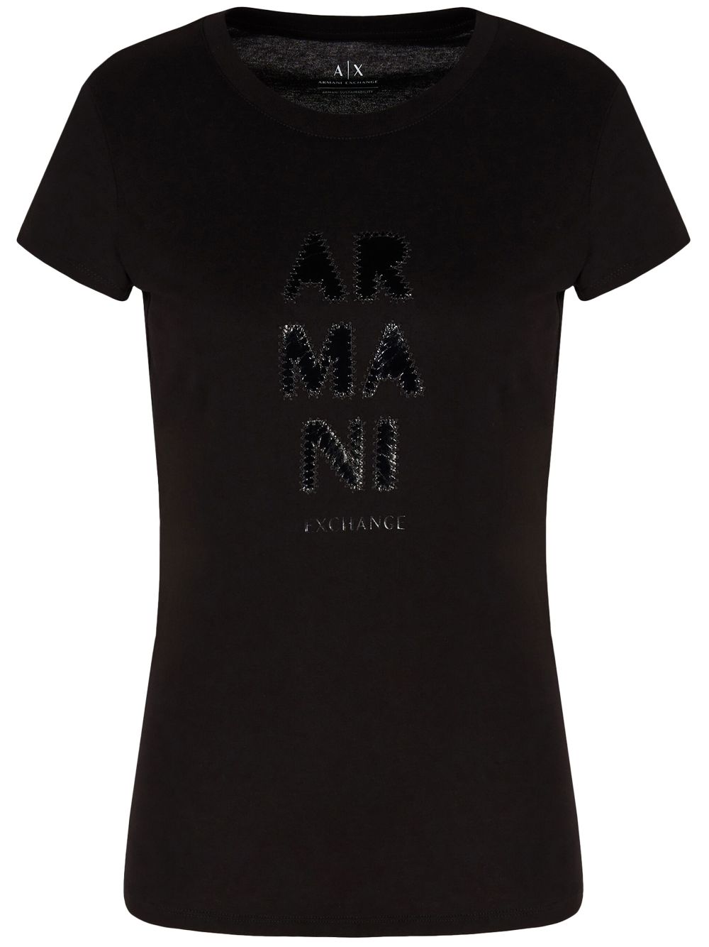 Armani Exchange logo patch cotton t-shirt - Black