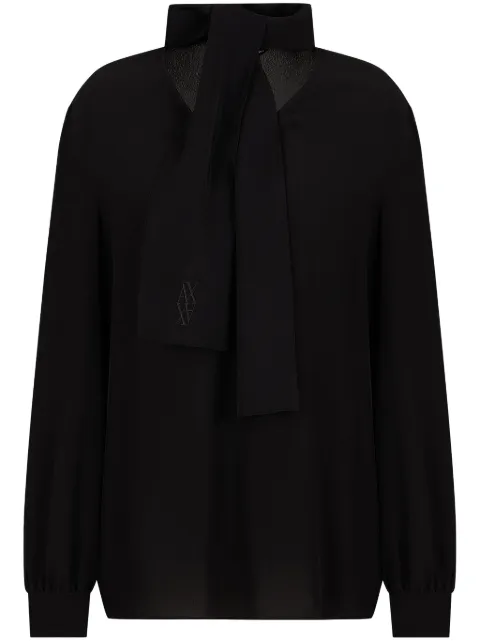 Armani Exchange bow-collar long sleeve blouse Women
