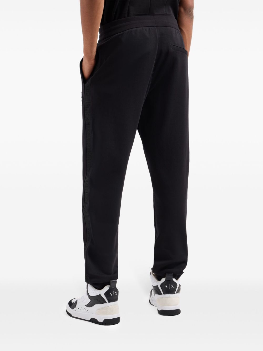 Armani Exchange logo-stripe cotton track pants Men