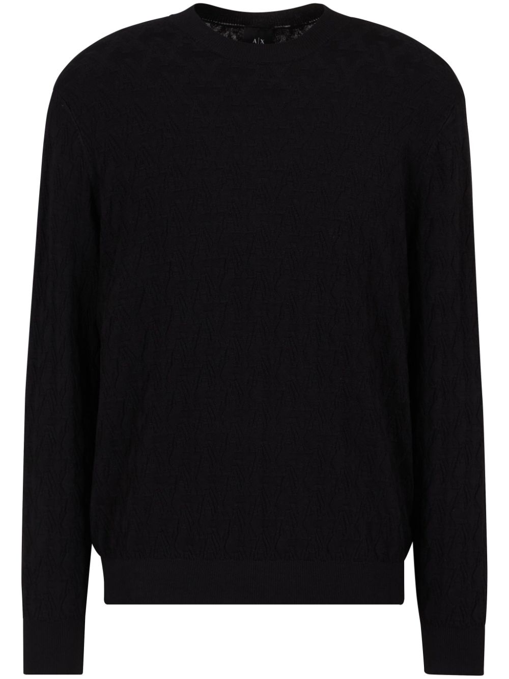 Armani Exchange monogram-jacquard jumper – Black