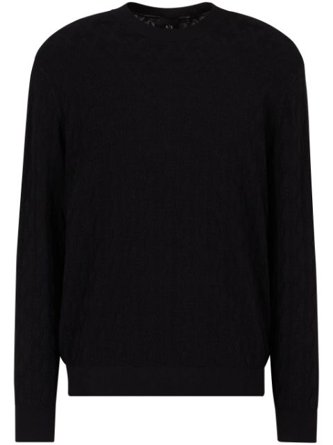 Armani Exchange monogram-jacquard jumper Men