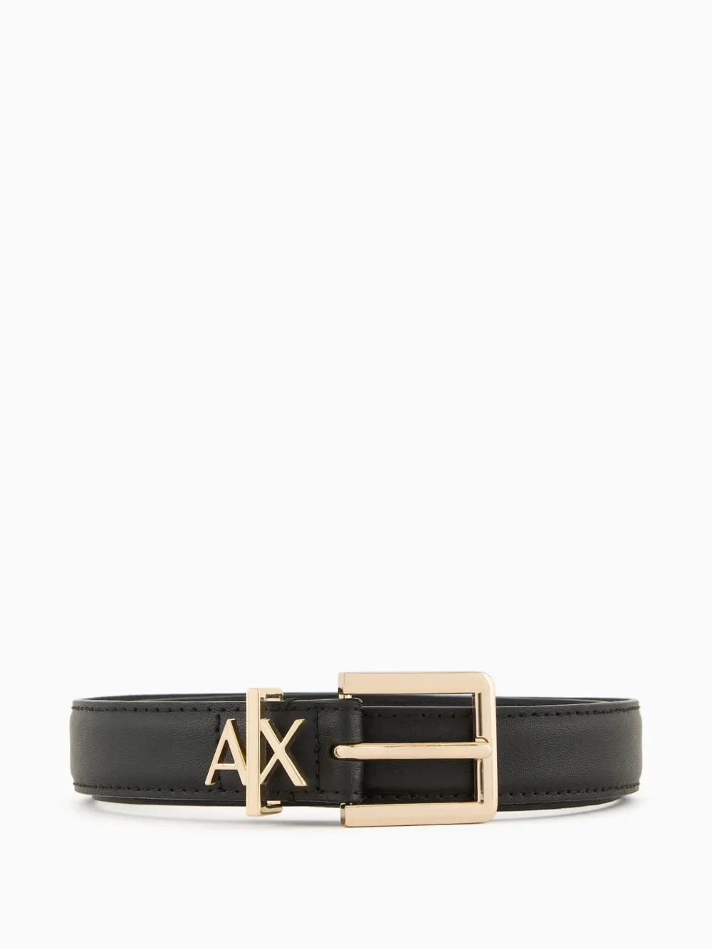 Armani Exchange Leather Belt In Black