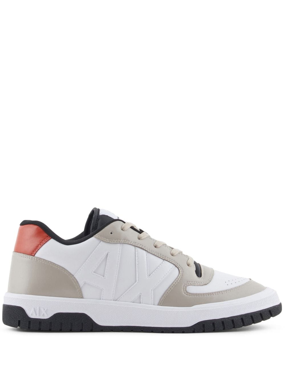 Armani Exchange Leather Sneakers In Neutrals