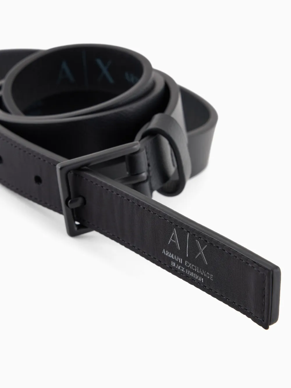 Armani Exchange leather belt - Zwart