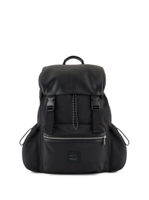 Armani Exchange logo-patch zipped backpack 