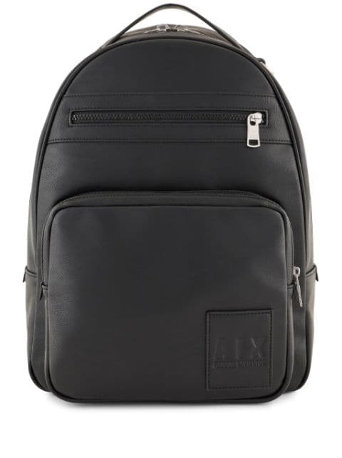 Armani Exchange zipped logo patch backpack