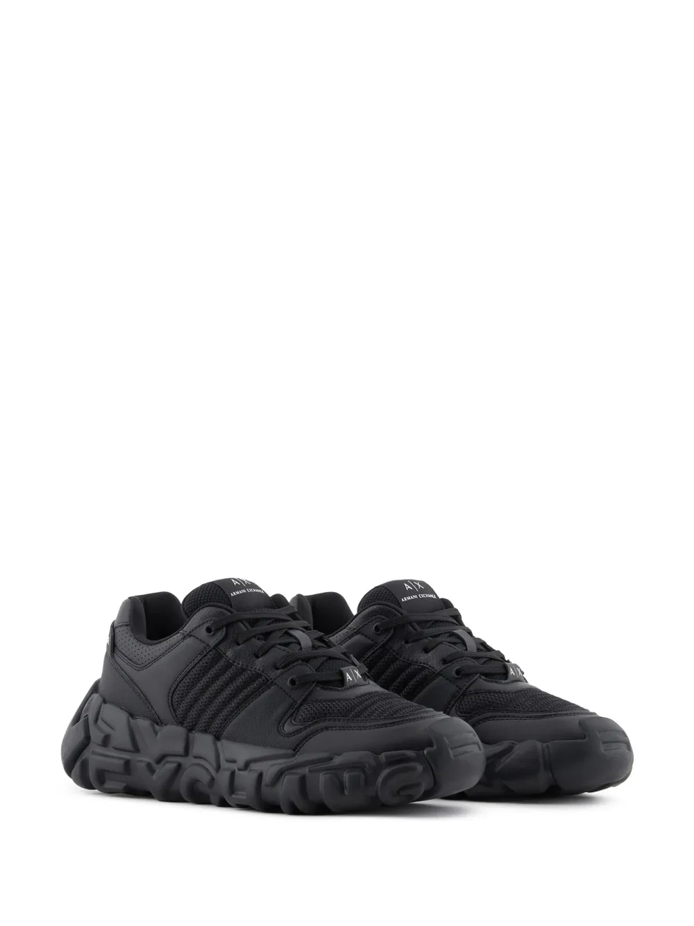 Armani Exchange Sneakers met gewatteerd vlak - Zwart