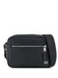 Armani Exchange monogram-debossed messenger bag - Black