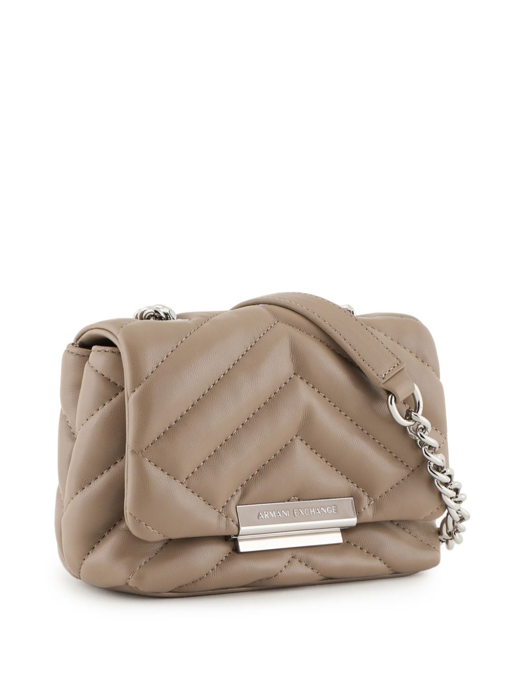 Shop Armani Exchange Matelassé-effect Bag In Brown