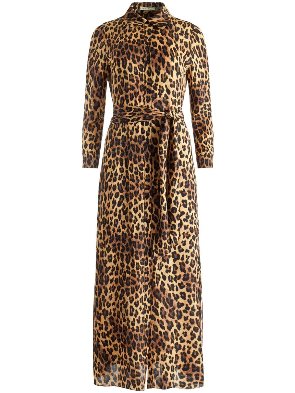 Shop Alice And Olivia Chassidy Maxi Shirt Dress In Brown