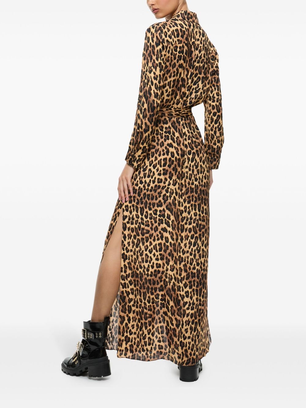 Shop Alice And Olivia Chassidy Maxi Shirt Dress In Brown