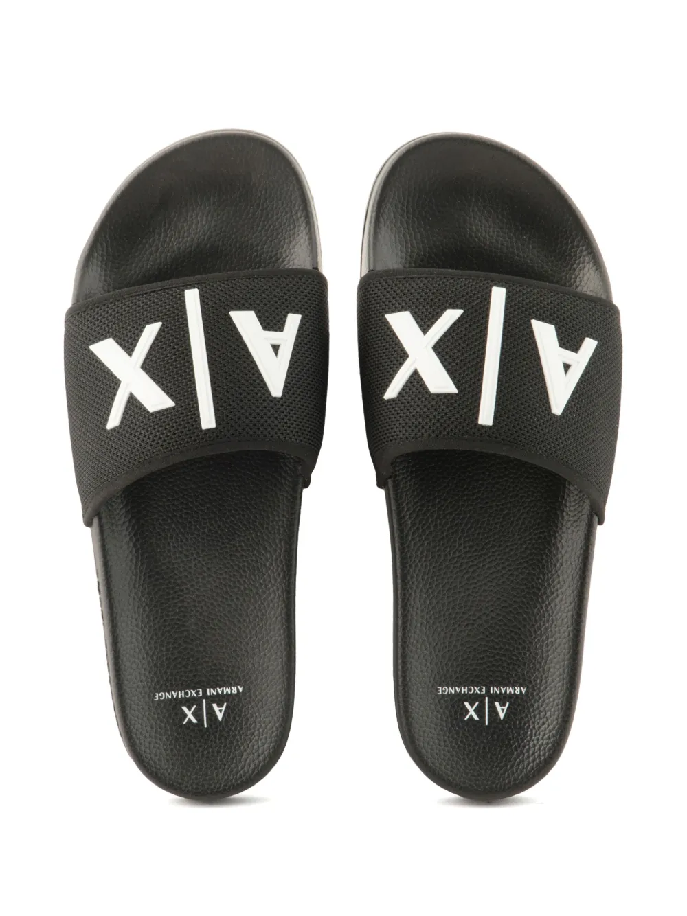Armani Exchange Slippers met logoprint Zwart