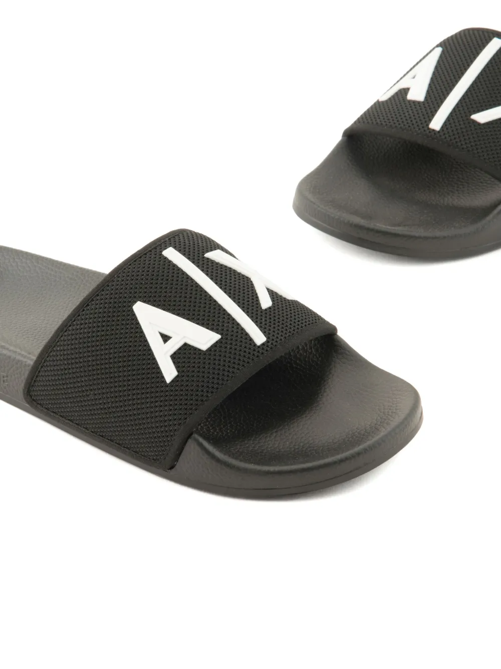 Armani Exchange Slippers met logoprint Zwart