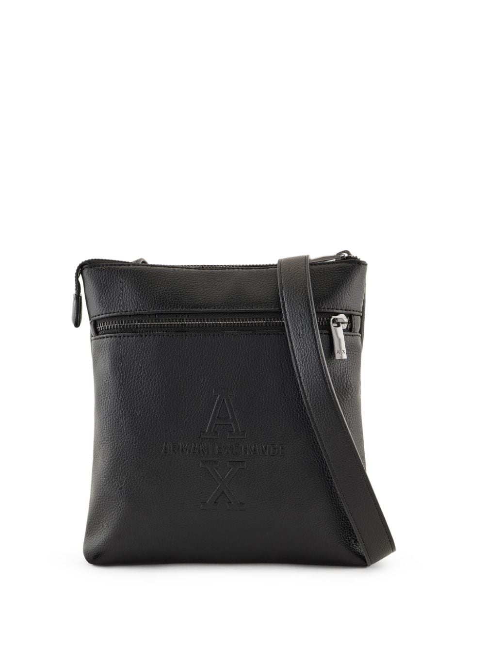 Armani Exchange Borsa messenger con logo goffrato - Nero