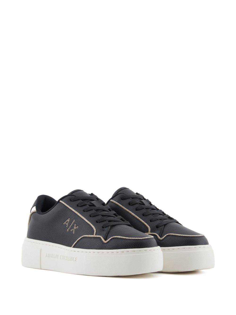 Armani Exchange Sneakers met logo - Zwart