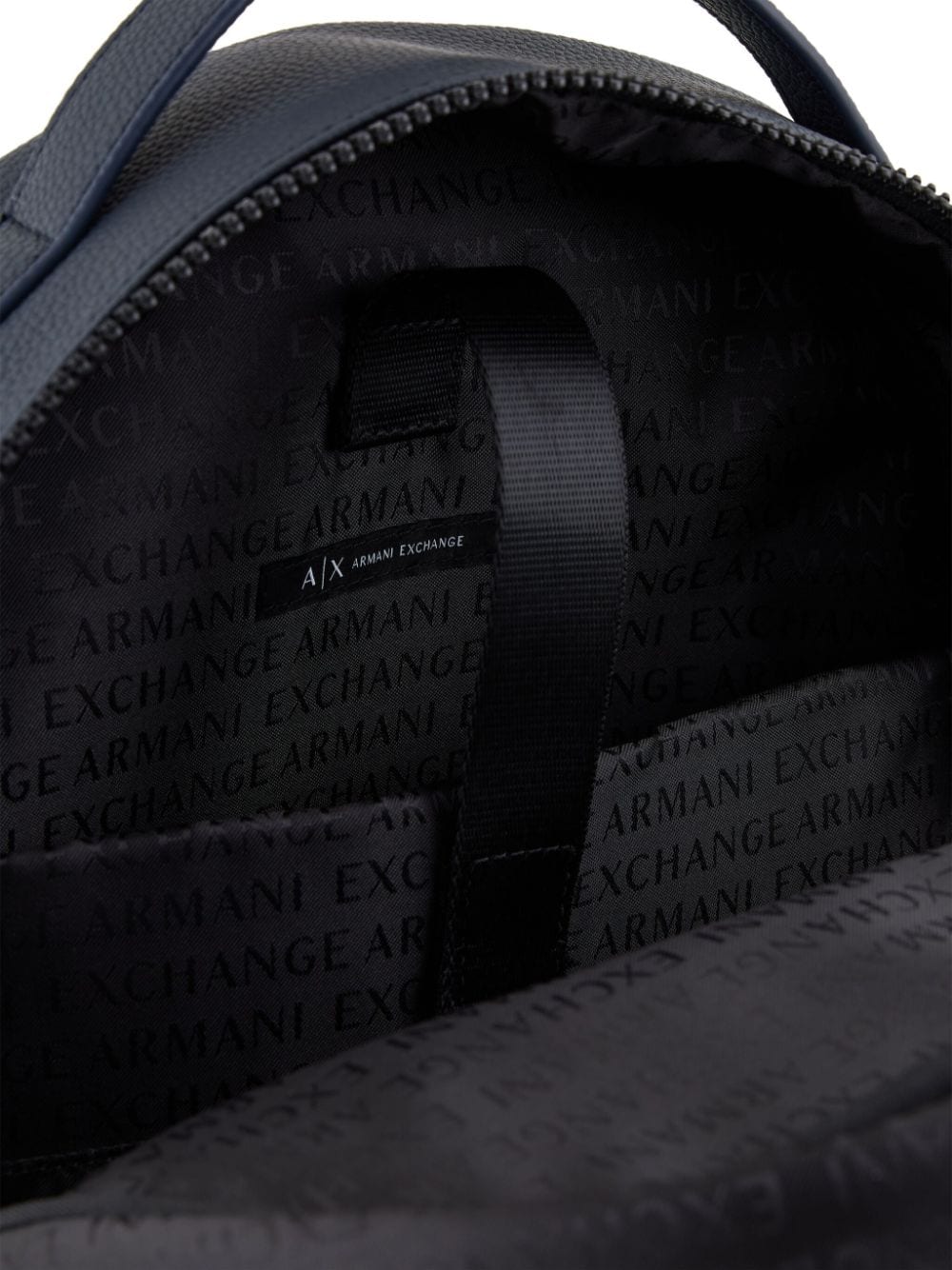 Shop Armani Exchange Embossed Logo Backpack In Blue