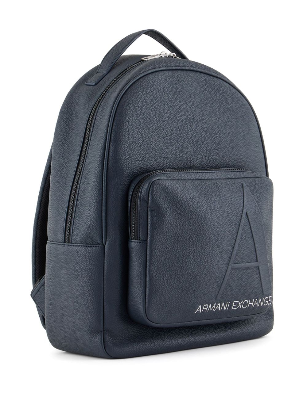 Shop Armani Exchange Embossed Logo Backpack In Blue