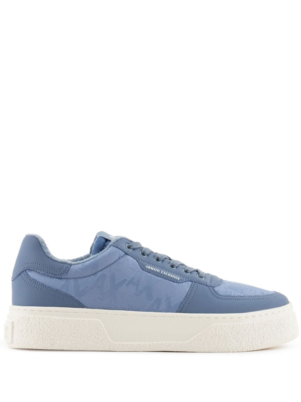 Armani Exchange Logo-jacquard Sneakers In Blue