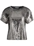 alice + olivia Evan sequin-embellished t-shirt - Silver