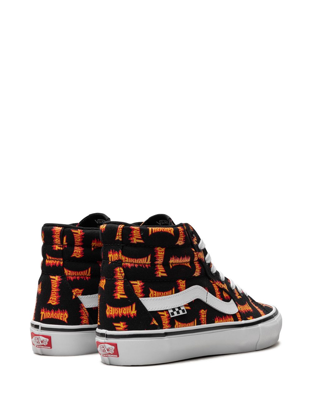 Shop Vans X Thrasher Sk8-hi "allover Thrasher Logo" Sneakers In Orange