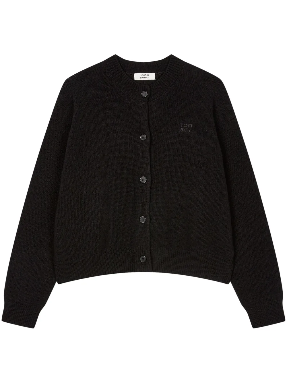 STUDIO TOMBOY Wollen vest met ronde hals Zwart