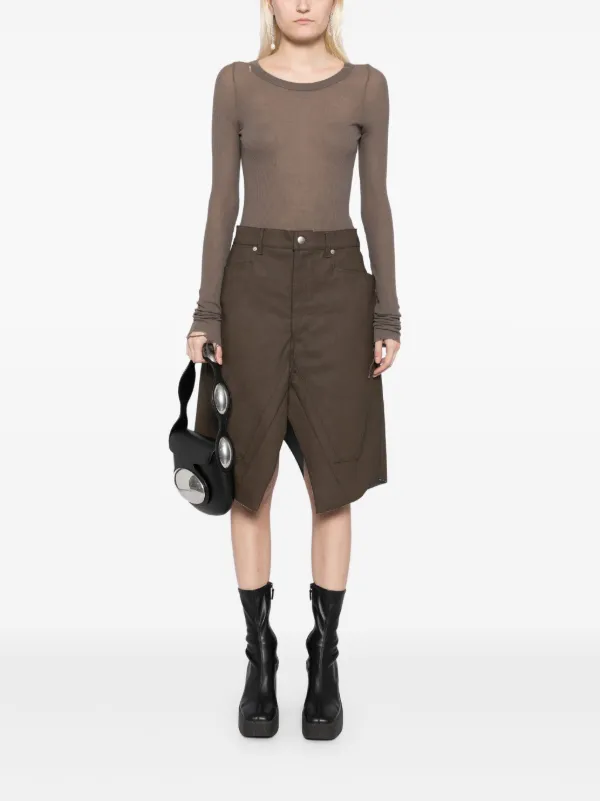 Rick Owens Slivered Skirt | Brown | FARFETCH
