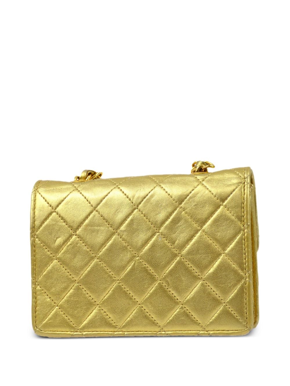 CHANEL Pre-Owned 1990 Straight Flap schoudertas - Goud