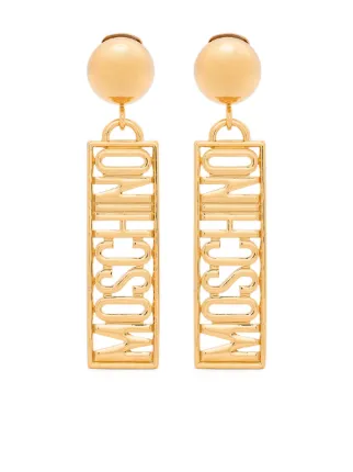 Moschino logo-lettering Earrings | Gold | FARFETCH UK